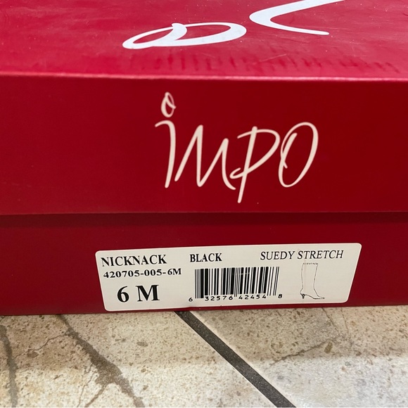 Impo NICKNACK Black Suede Stretch Boots Pointy Toe Size 6 with original box - Picture 9 of 9